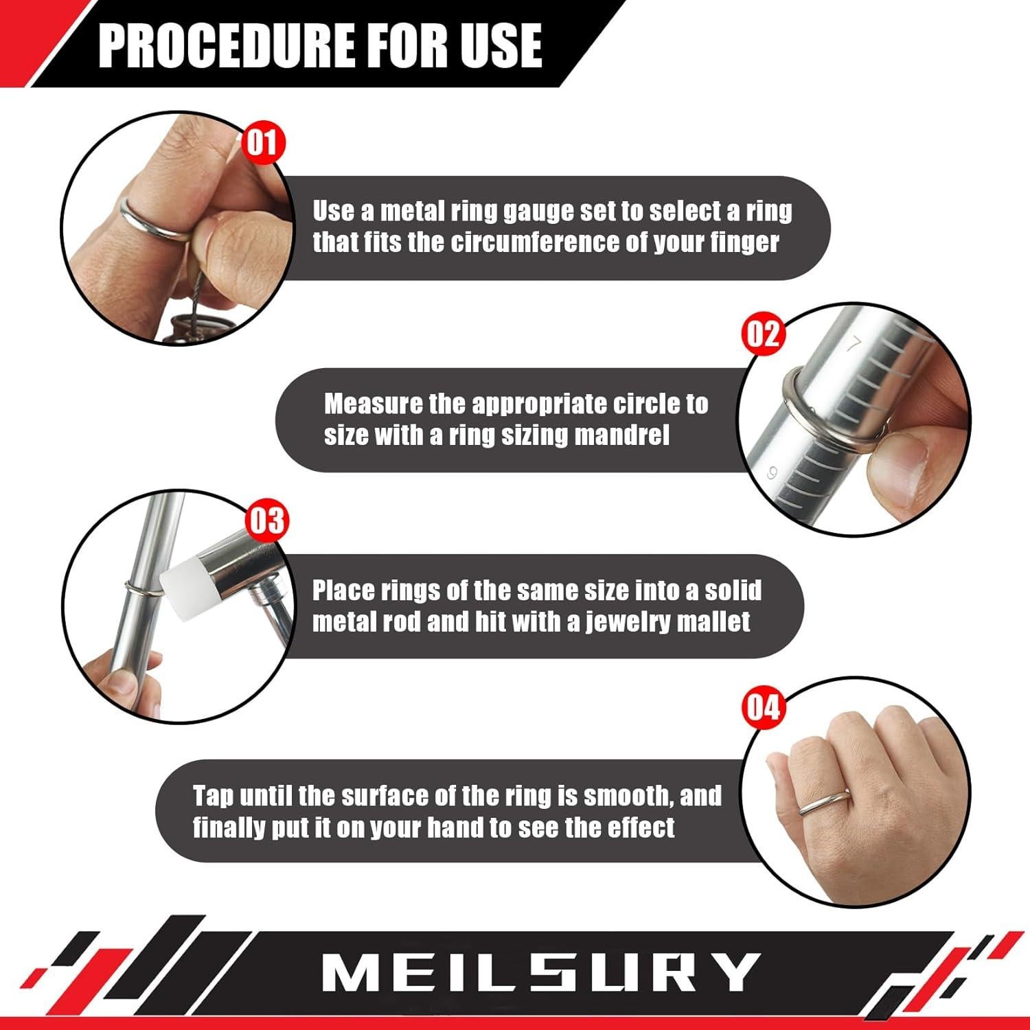 Kit de Medición de Tamaño de Anillo MeilsurY 4 Piezas