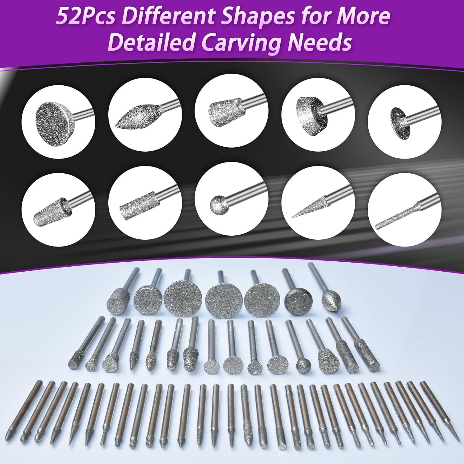 Kit de Pulido YURINWOO 52 Piezas Brocas Diamante 3mm