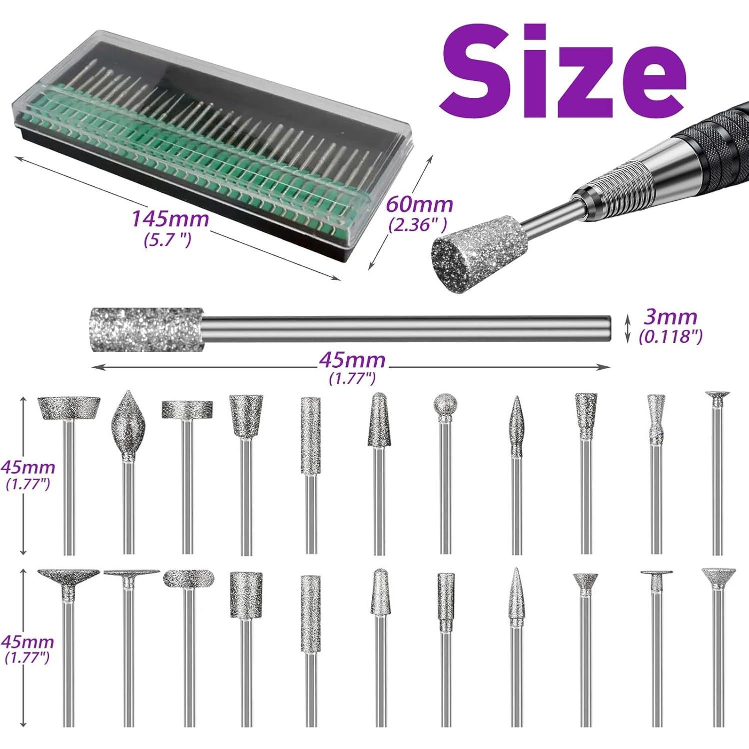 Kit de Pulido YURINWOO 52 Piezas Brocas Diamante 3mm