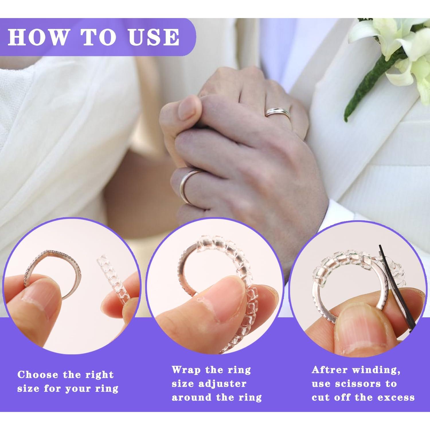 Ajustador de Talla de Anillo JRONGHE - 12 Piezas Silicona Transparente