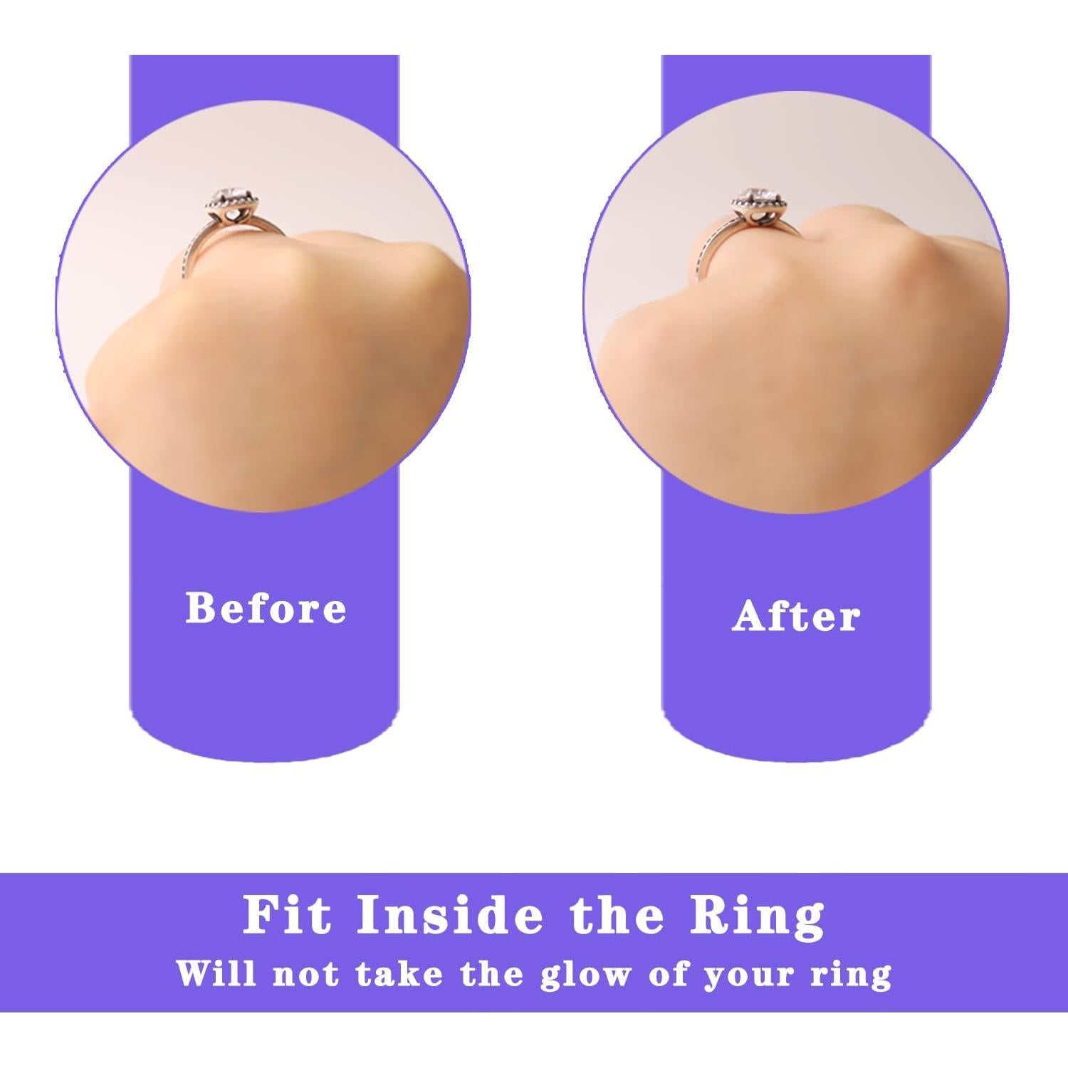 Ajustador de Talla de Anillo JRONGHE - 12 Piezas Silicona Transparente