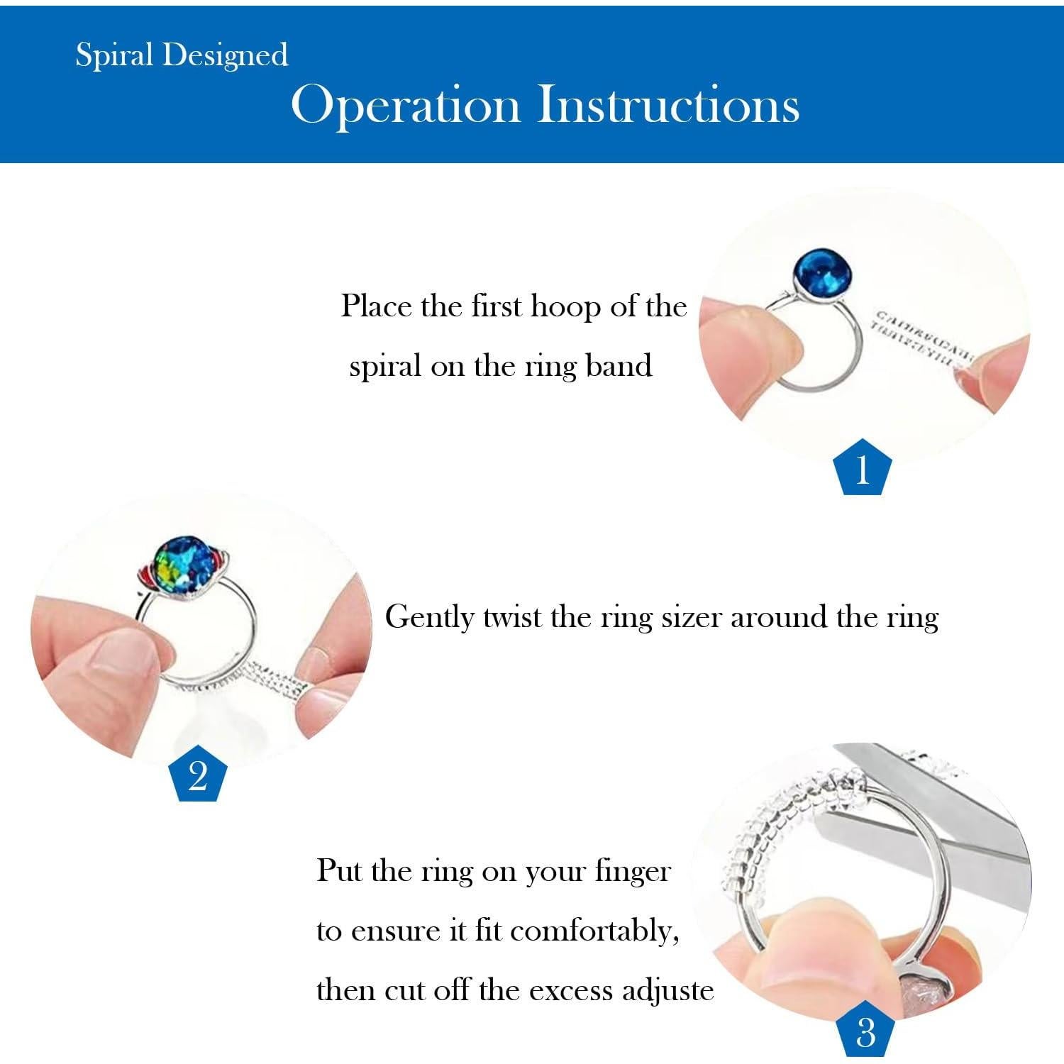 Ajustadores de Anillos Espirales Dorados y Transparentes 18pcs