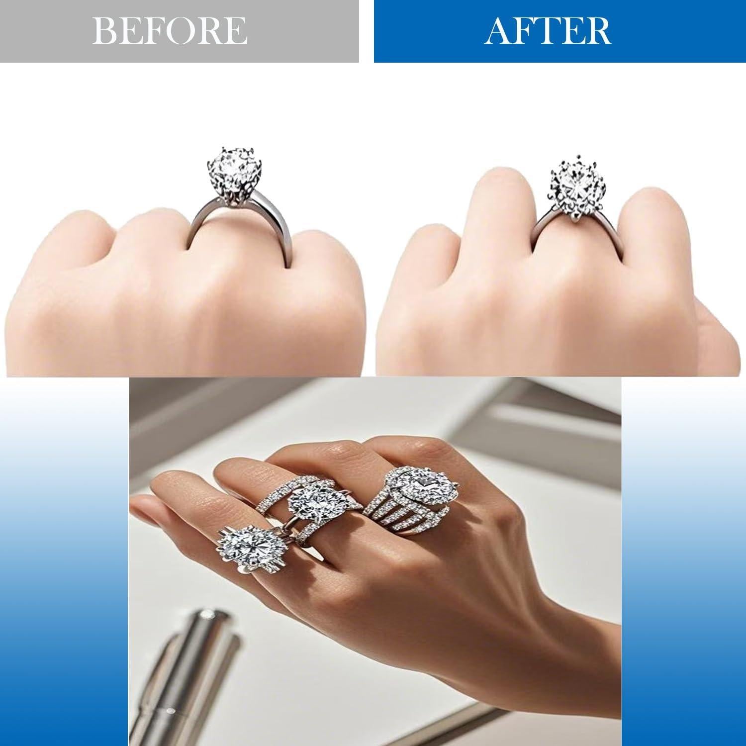 Ajustadores de Anillos Espirales Dorados y Transparentes 18pcs