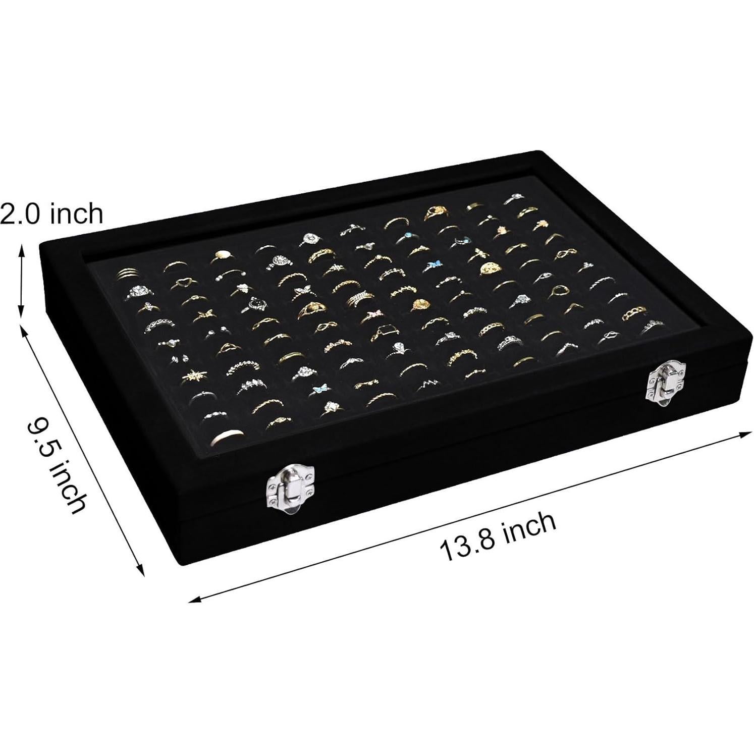 Bandeja de Exhibición de Anillos Siveit con Tapa Transparente