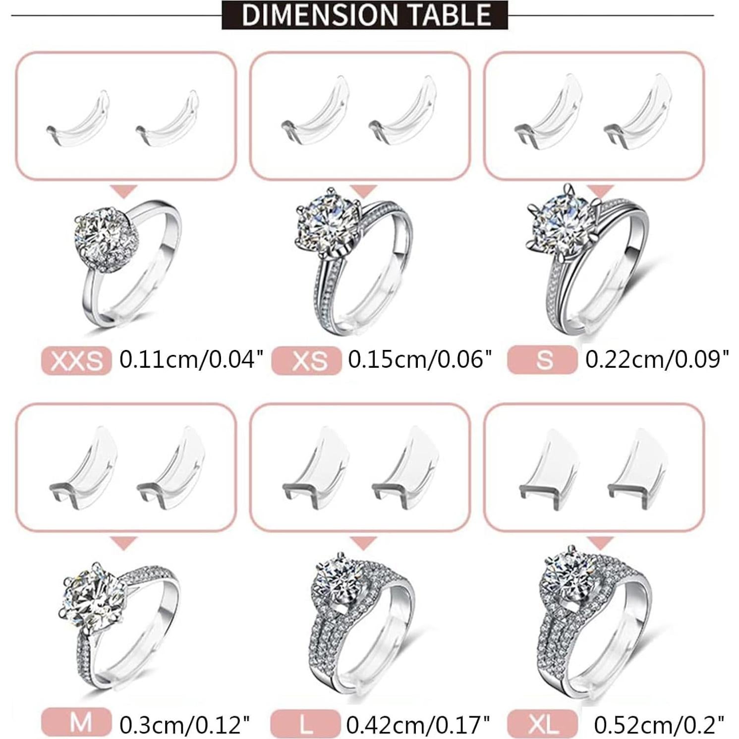 6 Pares de Ajustadores Transparentes para Anillos Jinshining