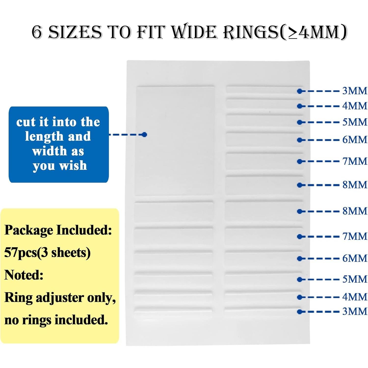 Ajustador de Tamaño de Anillo de Silicona ENHONG 57 PCS