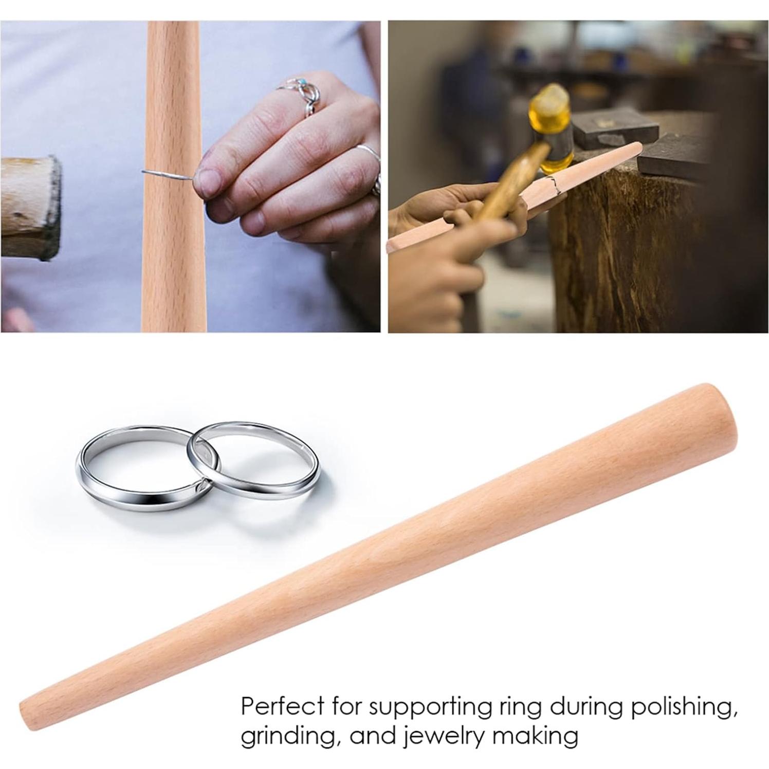 Mandril de Madera para Anillos - Herramienta de Joyería 28cm