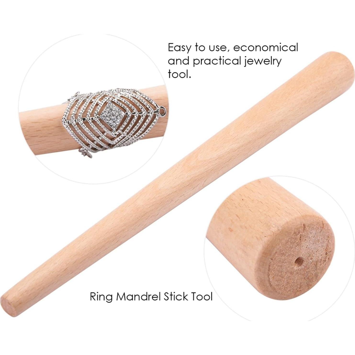 Mandril de Madera para Anillos - Herramienta de Joyería 28cm