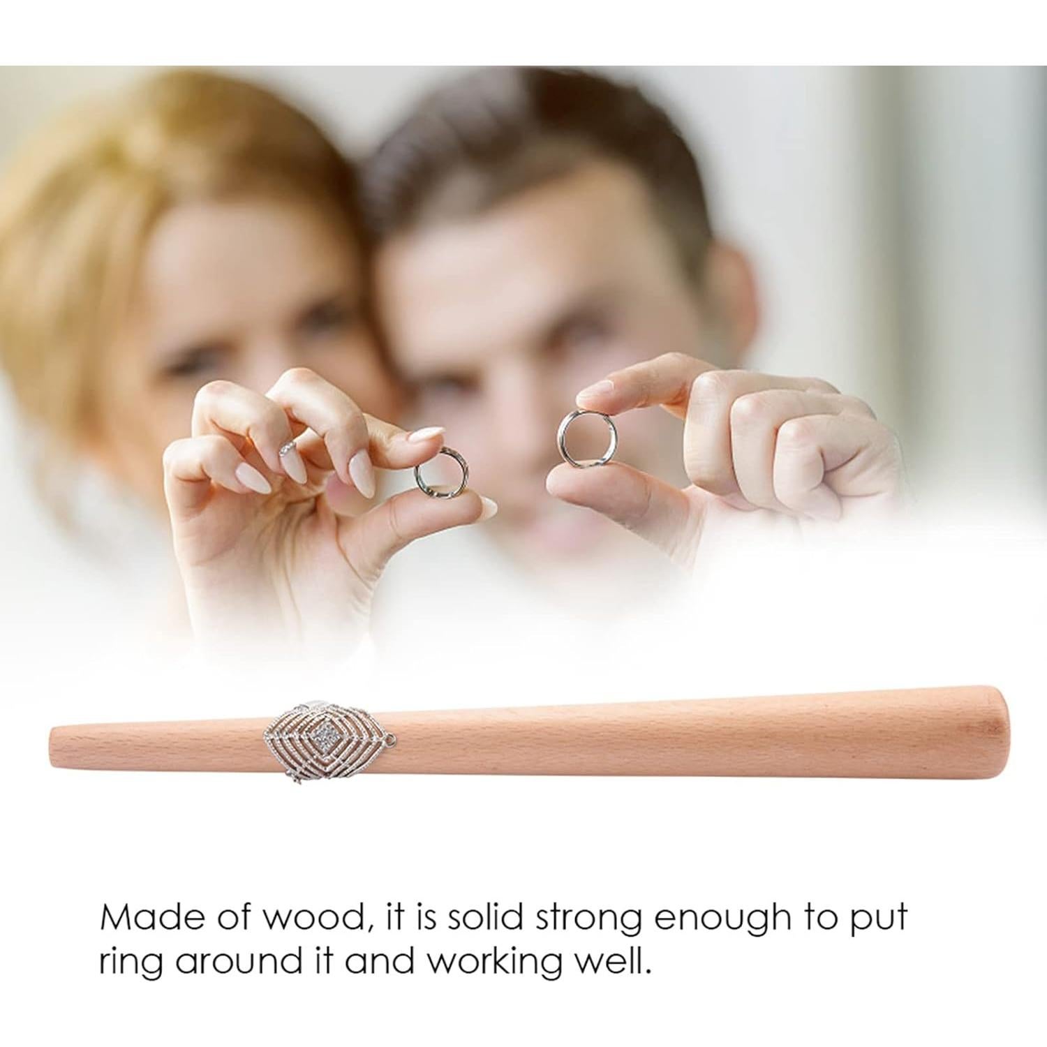 Mandril de Madera para Anillos - Herramienta de Joyería 28cm