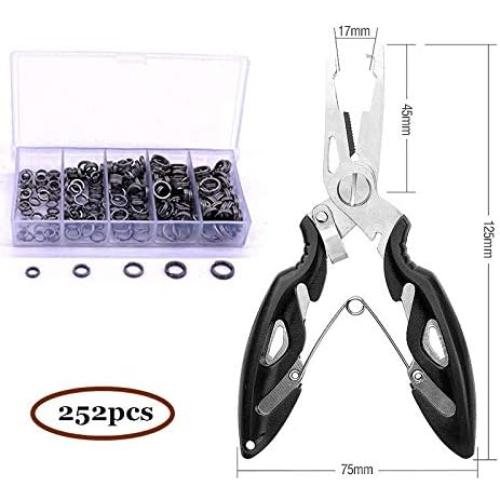 Kit de 250 Anillas Abiertas y Alicates JJZS para Pesca