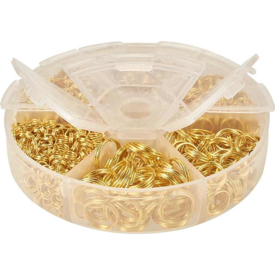 Anillos Divididos Dorados PH PandaHall 900 Pcs 4-10mm Joyería