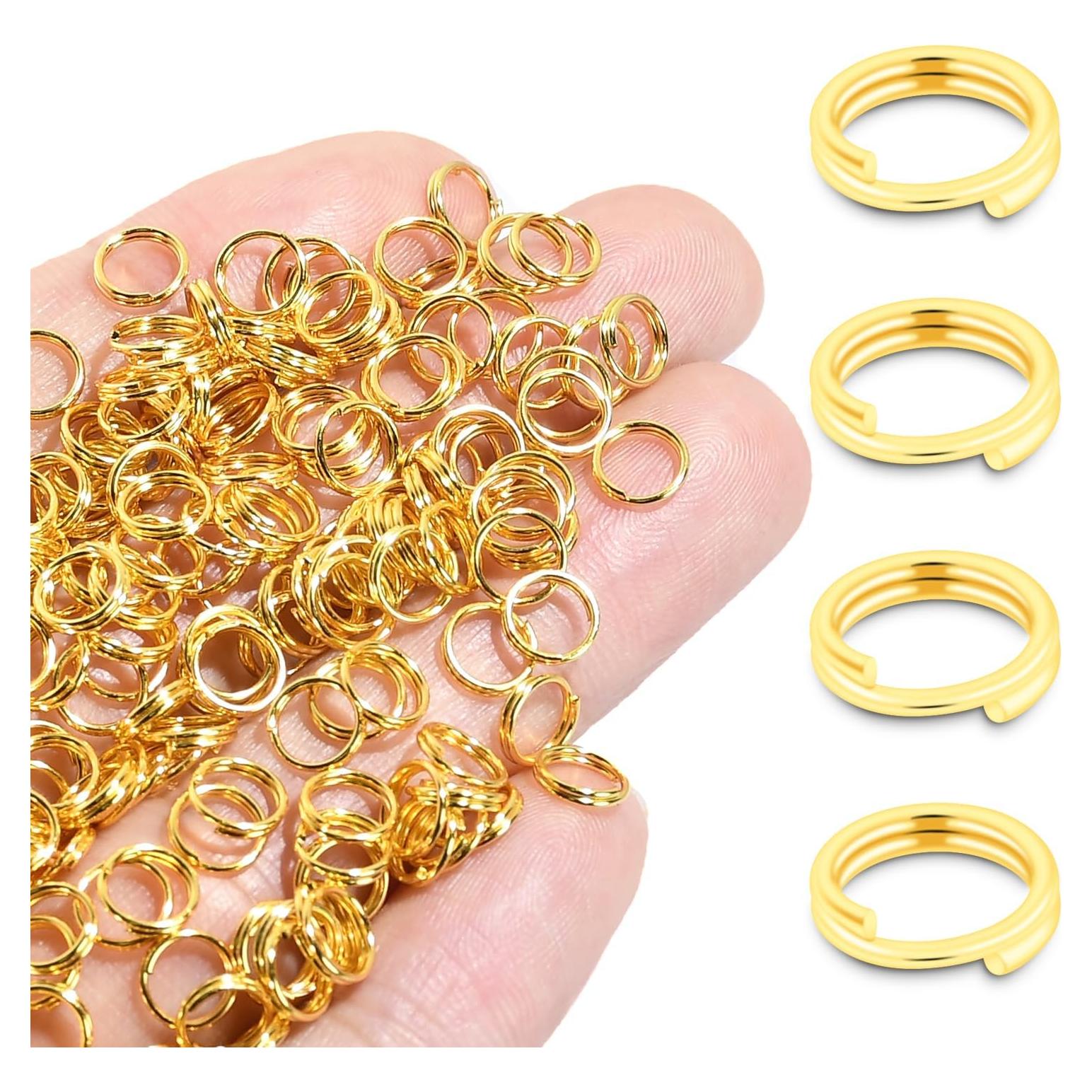 300 Anillos Divididos Dorados 5.9mm ManTangSun para Joyería