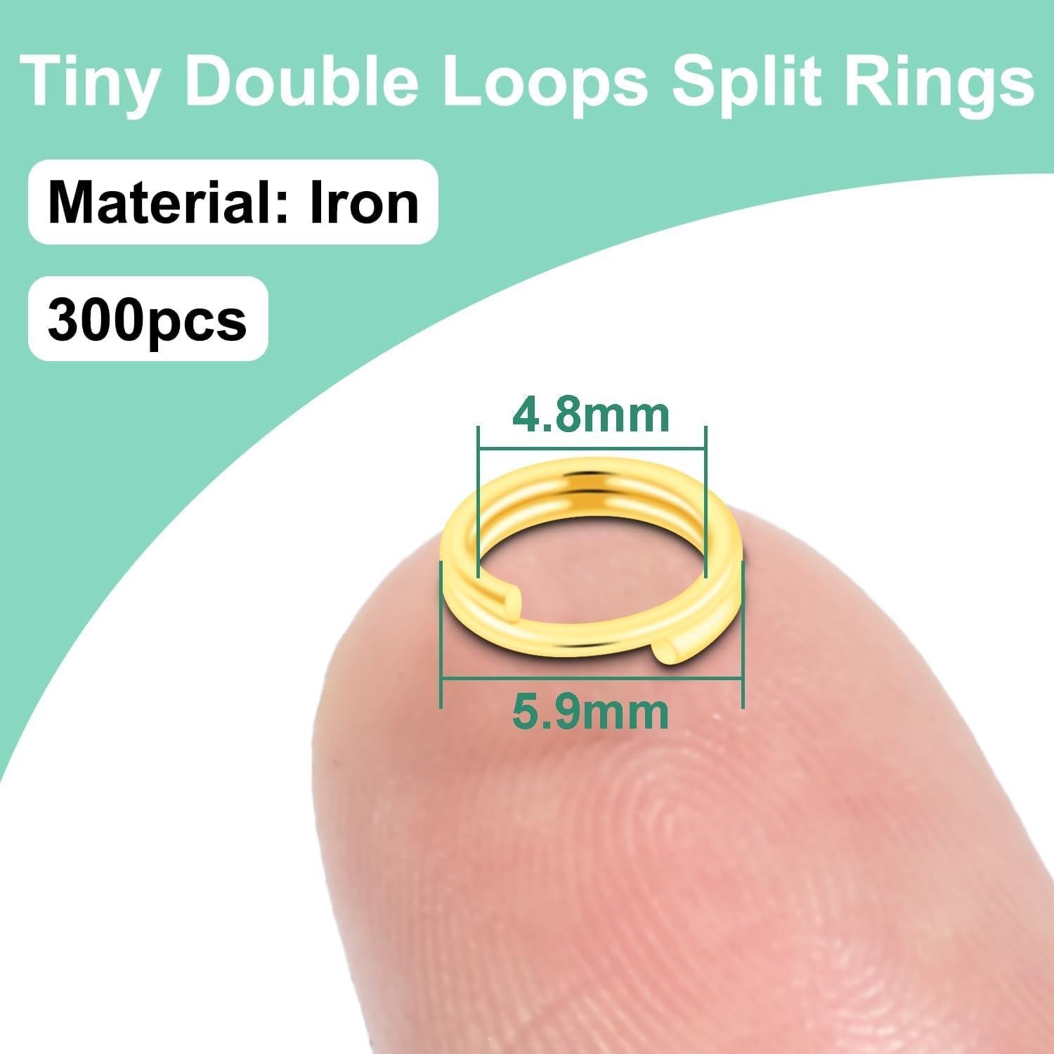 300 Anillos Divididos Dorados 5.9mm ManTangSun para Joyería