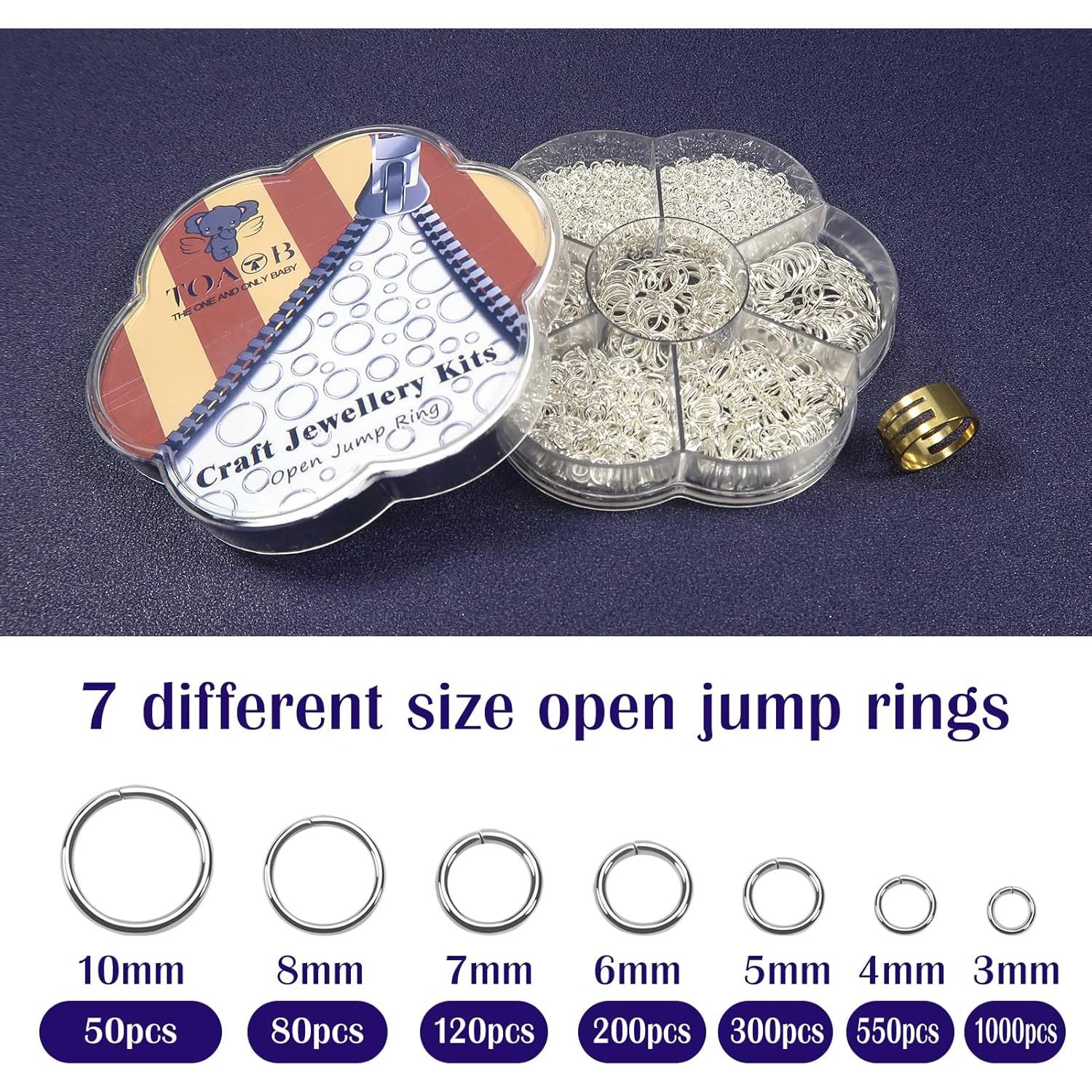 Anillas de Salto Plateadas TOAOB 2300pcs para Joyas DIY