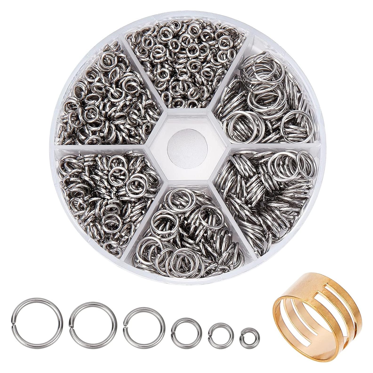 Anillas de Salto Abiertas PH PandaHall 1000pcs Acero Inoxidable 4-10mm