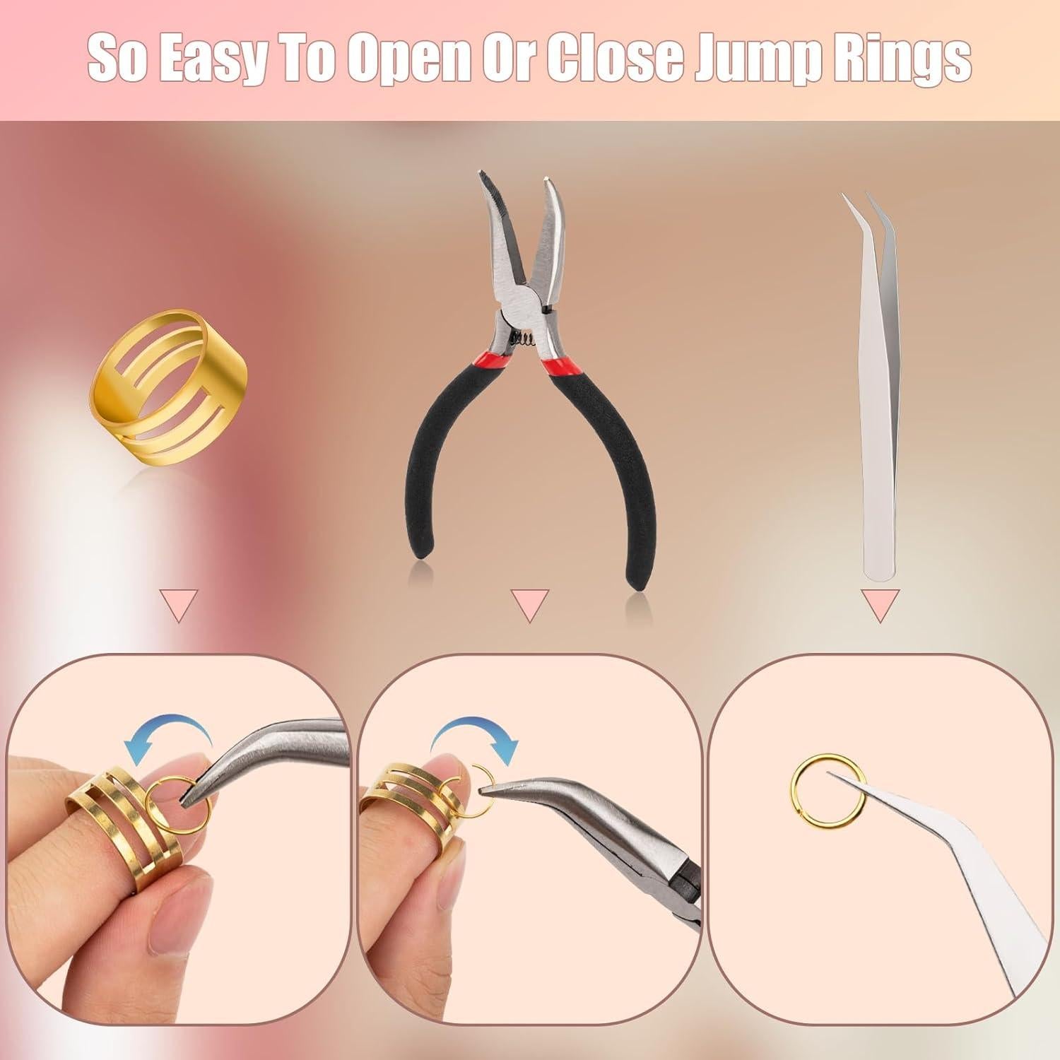 Kit de 1200 Anillas de Salto y Broches Amrules para Joyería