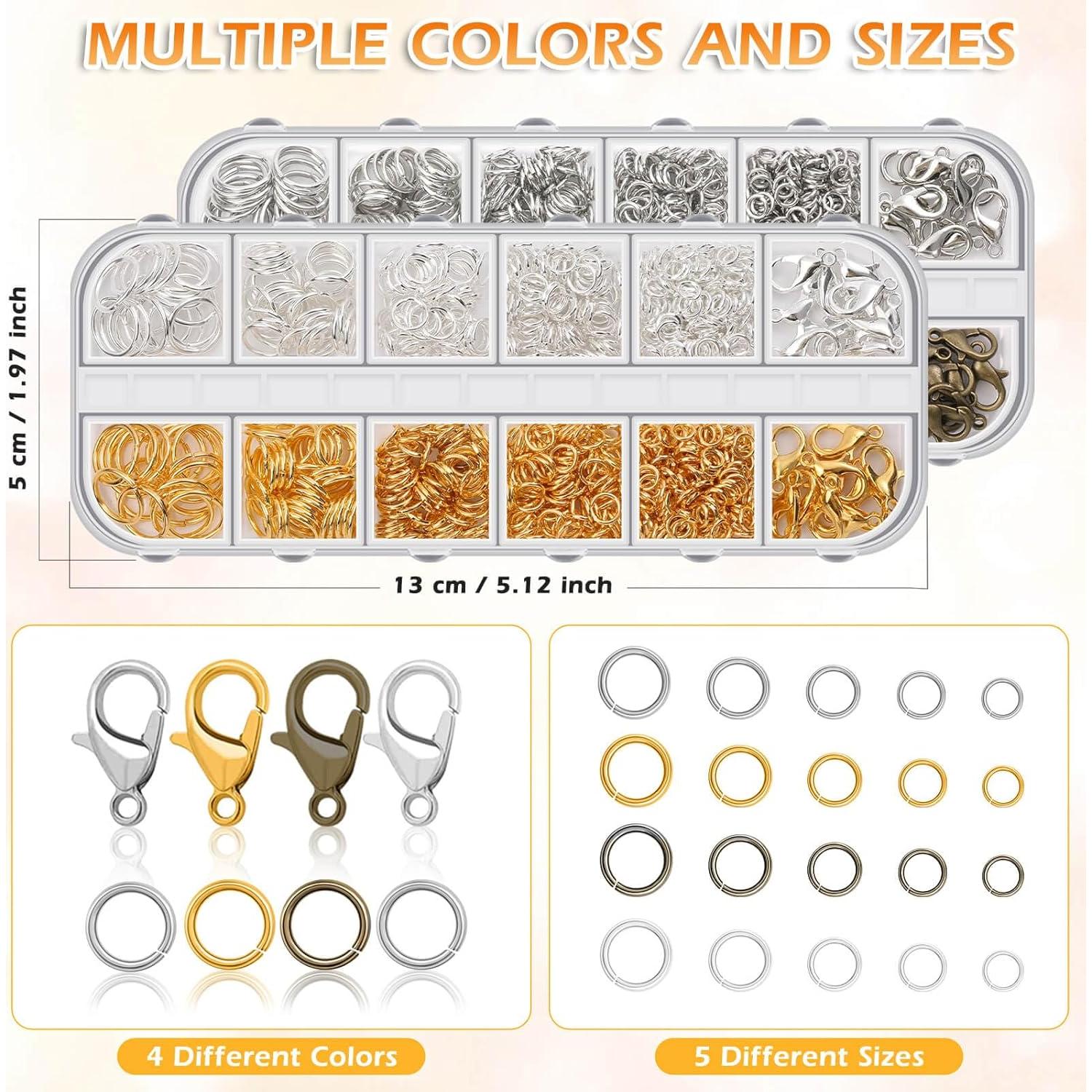 Kit de Fabricación de Joyas PAXCOO, 1260 Piezas Anillas y Cierres