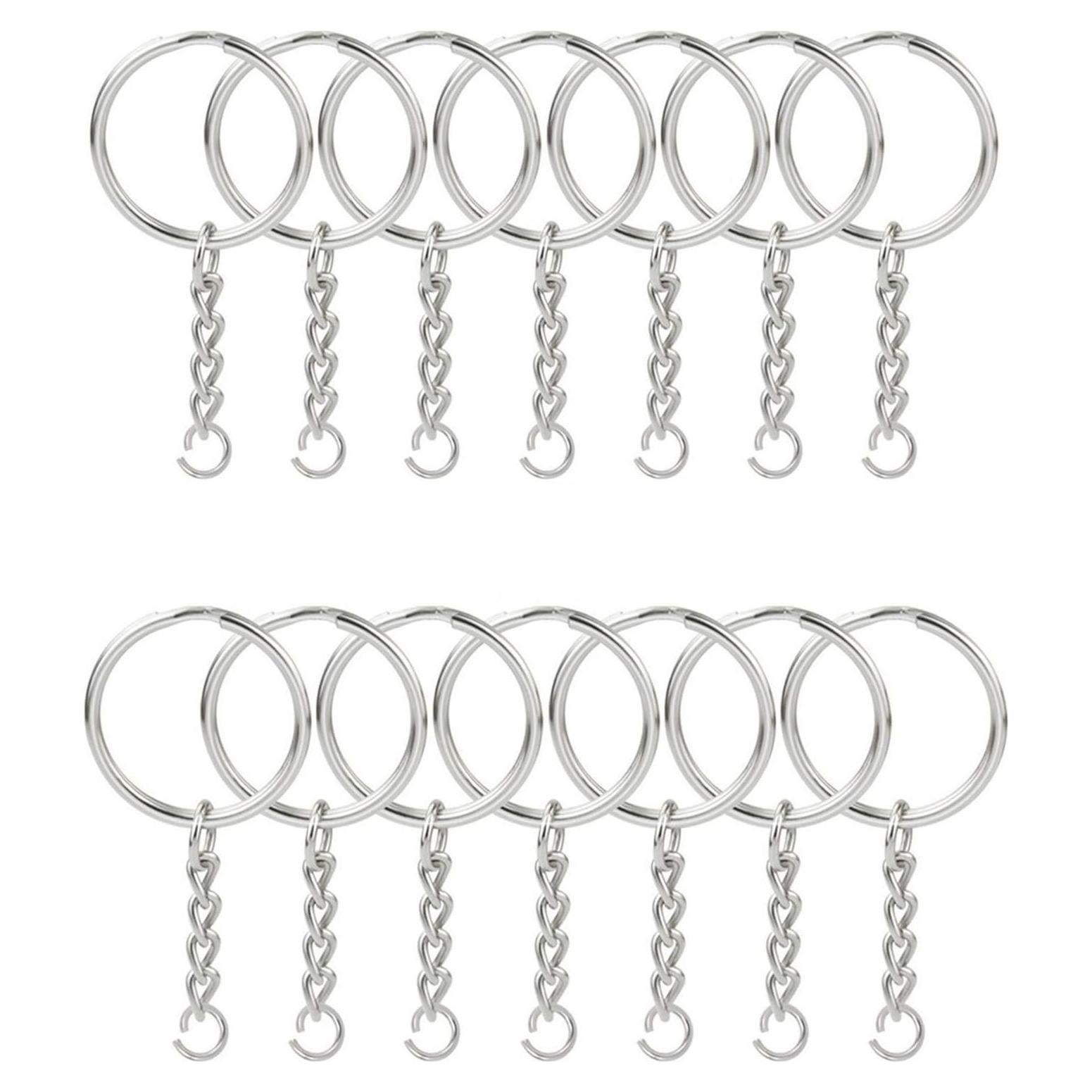 KINGFOREST Kit de 50 Anillos de Llave y Cadenas 25 mm Joyería
