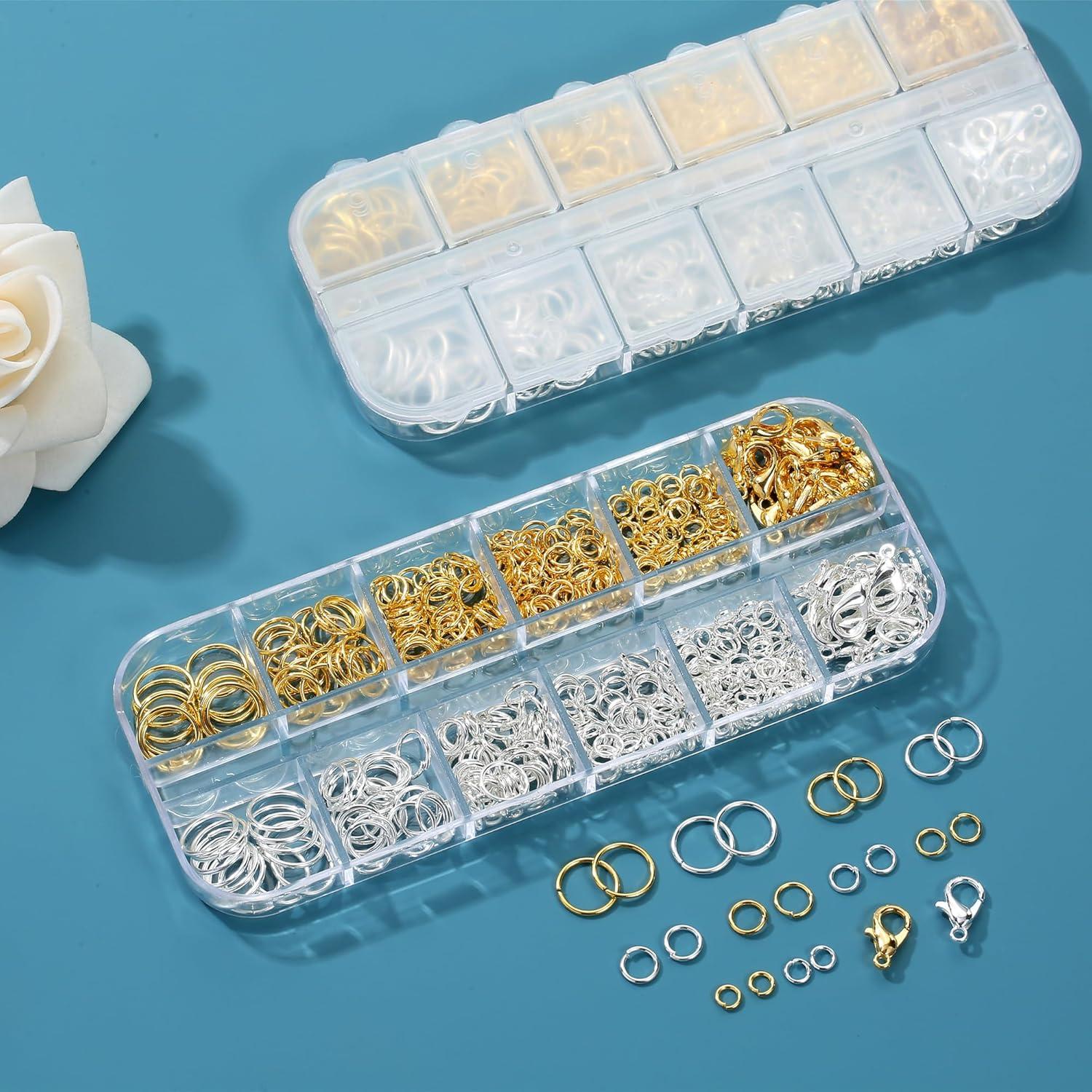 Kit de Anillas Abiertas KOPOX 500PCS Plata y Oro 5 Tamaños