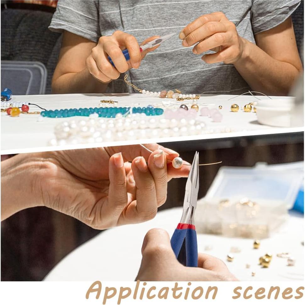 Alicates de Punta Plana PH PandaHall 130mm Acero Inoxidable Azul