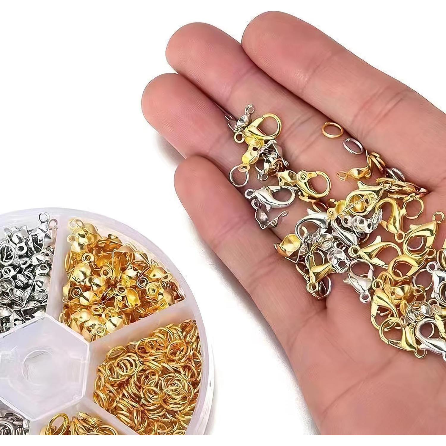 Kit de Joyería HUIRUSO 460 Piezas Ganchos de Langosta Dorados