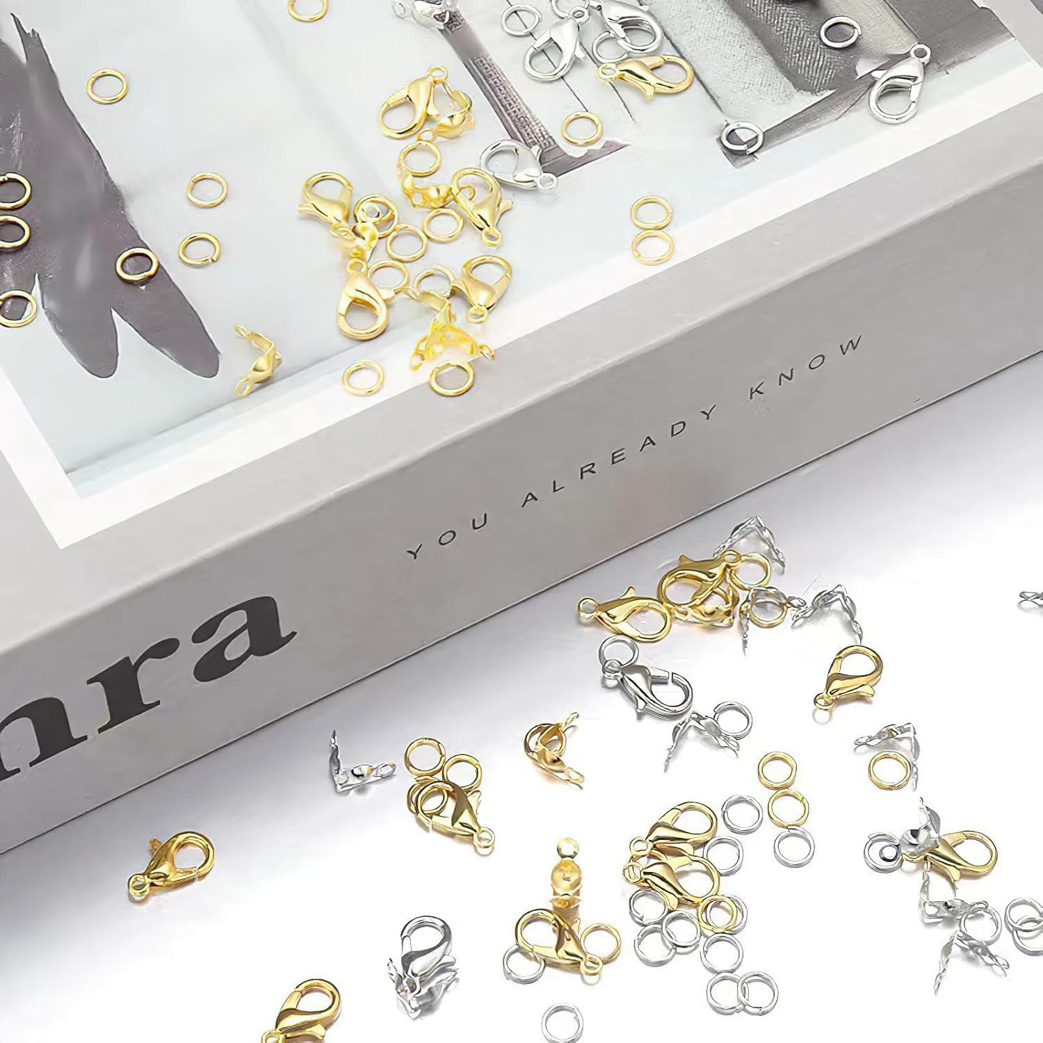 Kit de Joyería HUIRUSO 460 Piezas Ganchos de Langosta Dorados