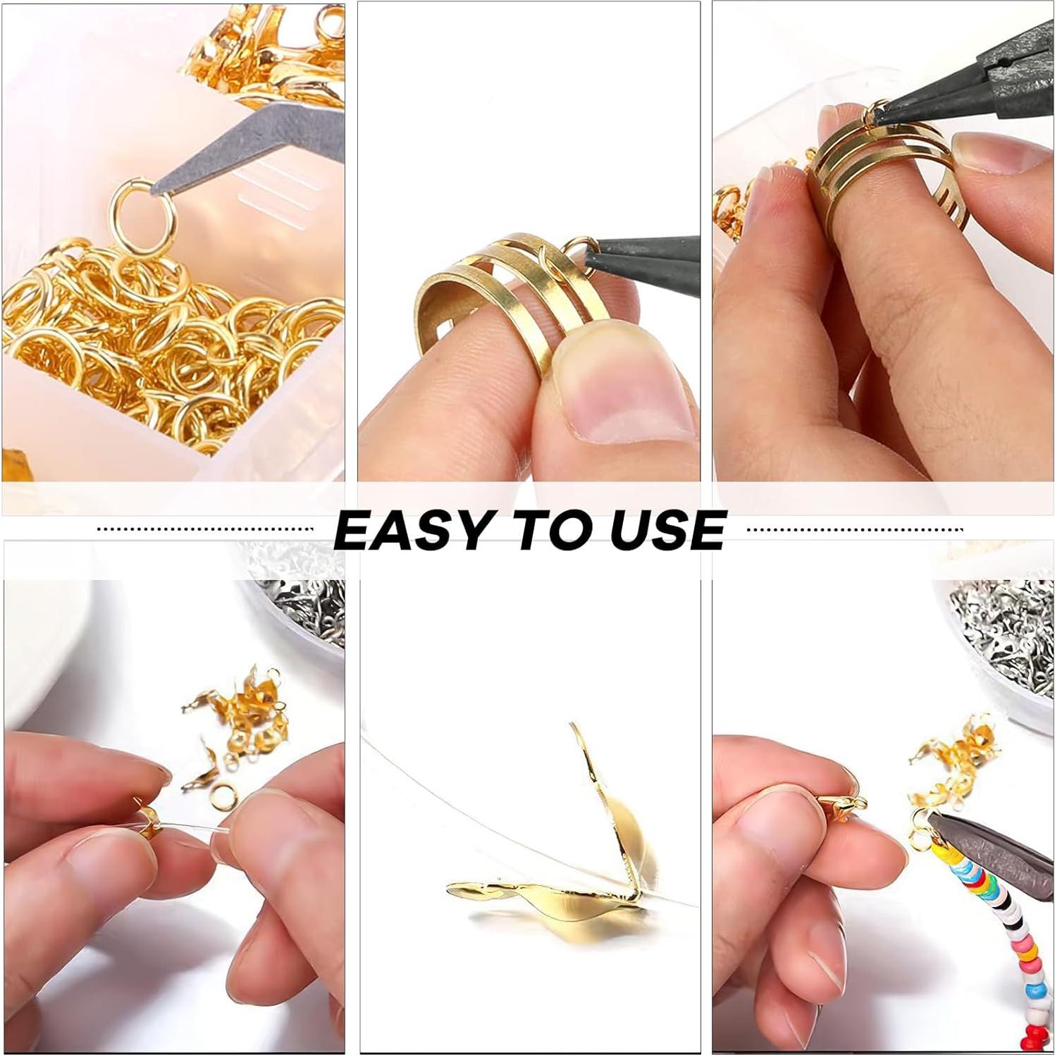 Kit de Joyería HUIRUSO 460 Piezas Ganchos de Langosta Dorados