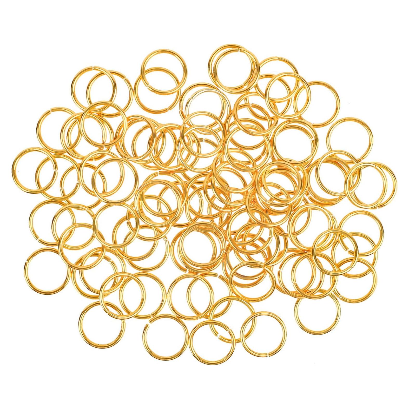 100 Anillos de Salto Abiertos HUIHUIBAO 16mm Dorado Hierro
