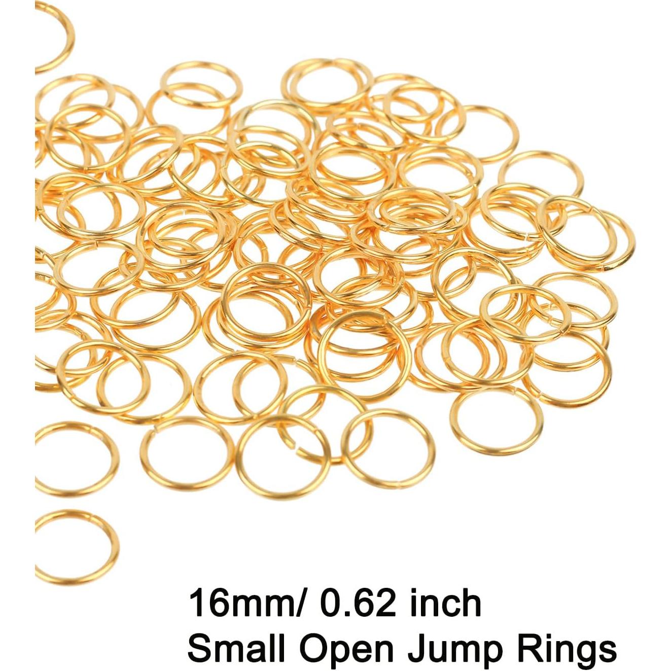 100 Anillos de Salto Abiertos HUIHUIBAO 16mm Dorado Hierro