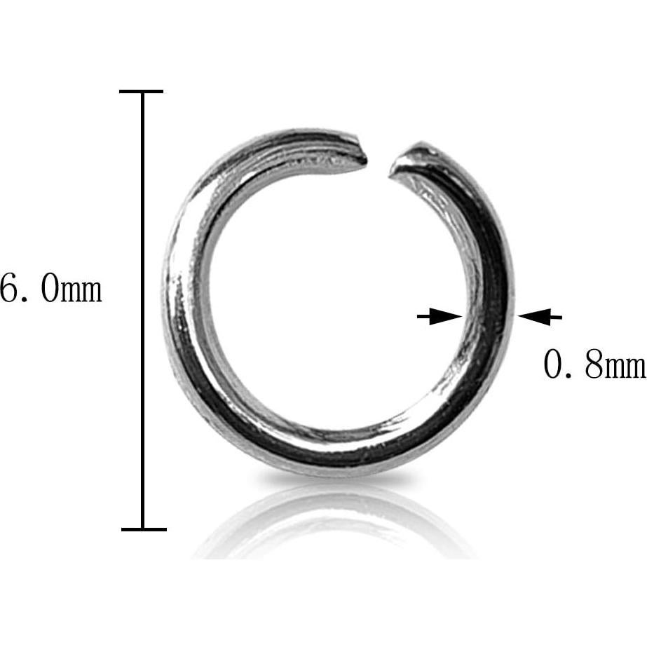 Anillas de Salto Plateadas TTSAM 600 Pcs 6mm para Joyas