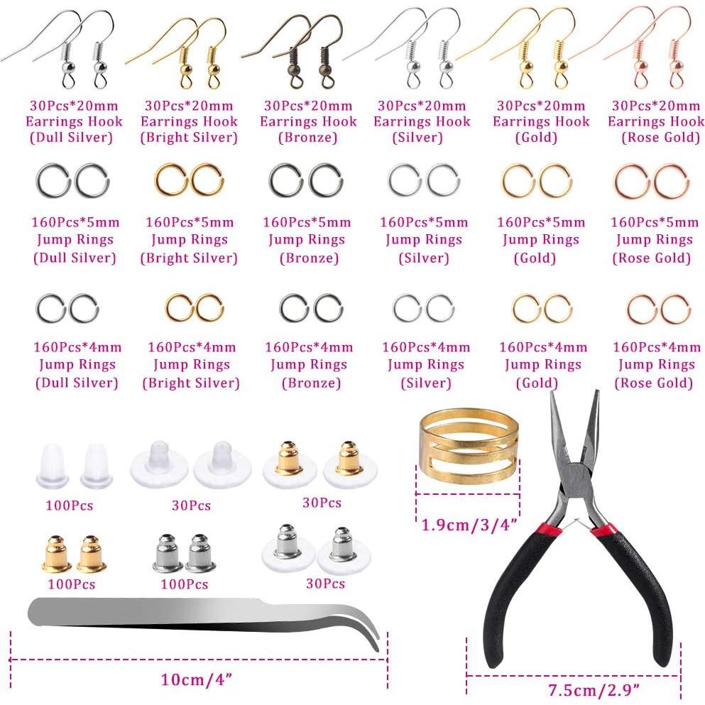 Kit de 2500 Ganchos Hipoalergénicos para Pendientes Hicdaw