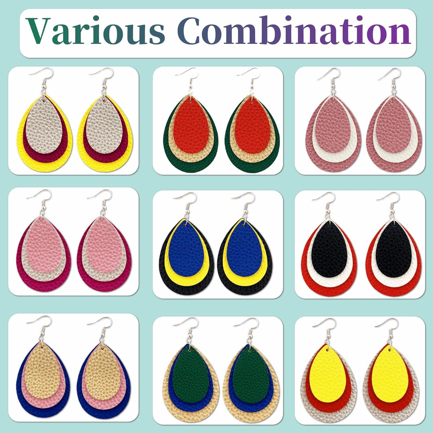 Kit de Pendientes de Cuero Sintético AOUXSEEM 181 Piezas