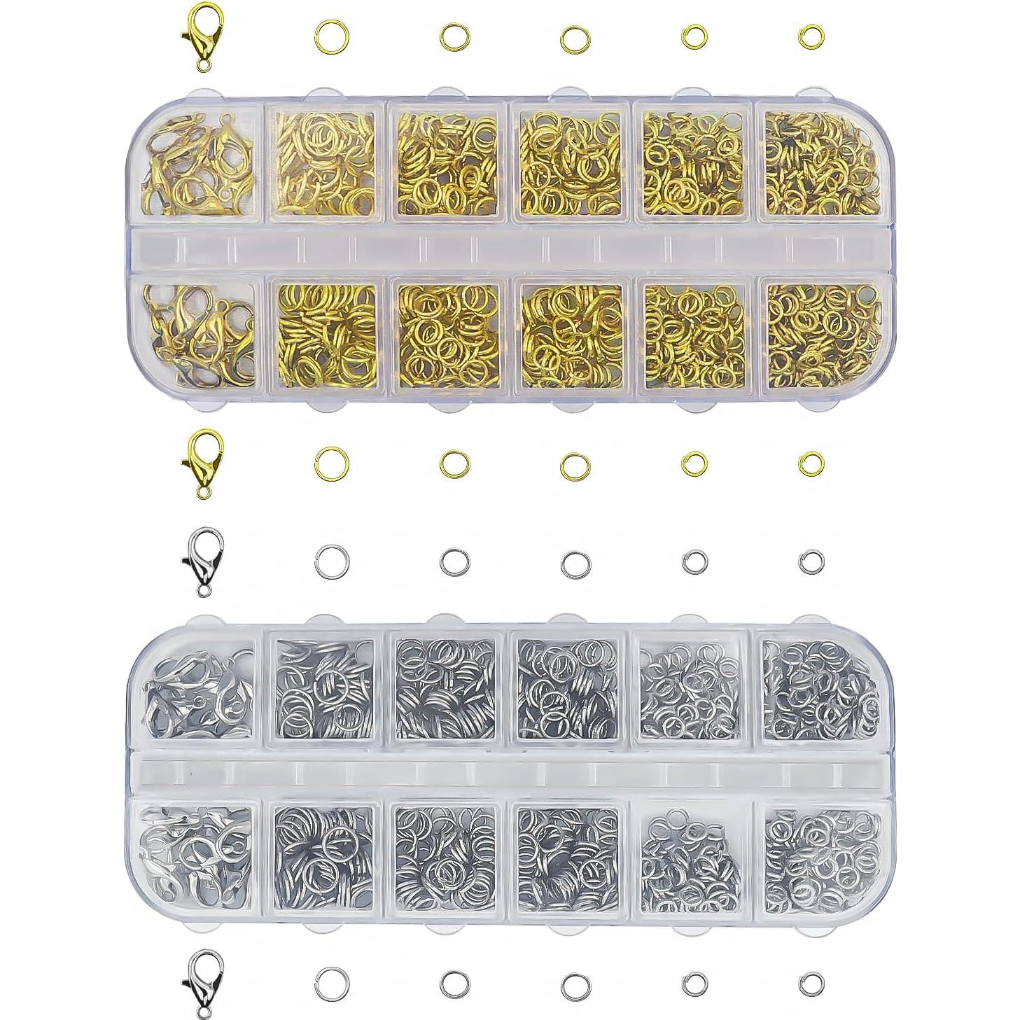 Kit 1720pcs Anillas de Salto y Cierres Joongoom Oro Plata