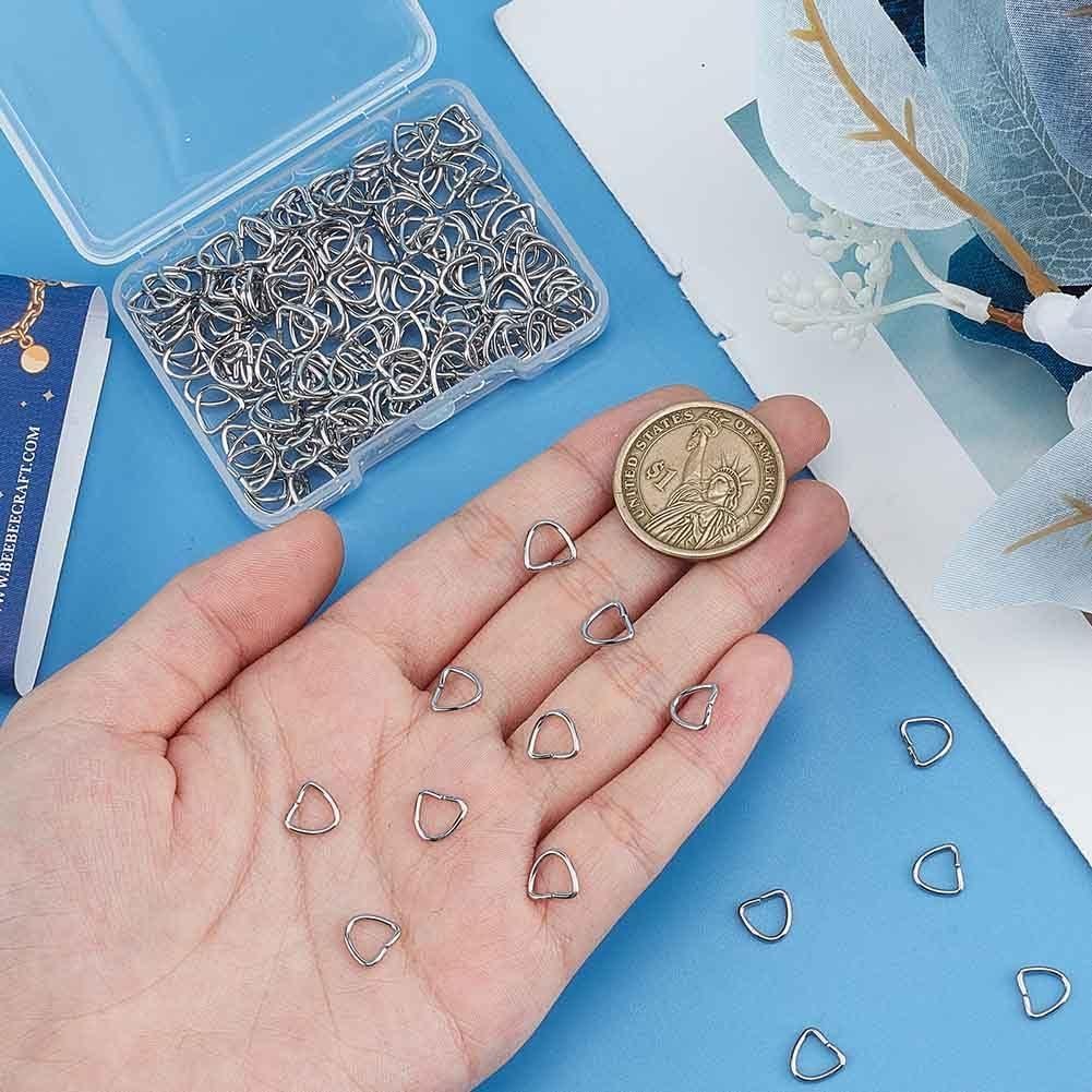 Anillos Triángulo de Metal 200 Pcs SUNNYCLUE Acero Inoxidable