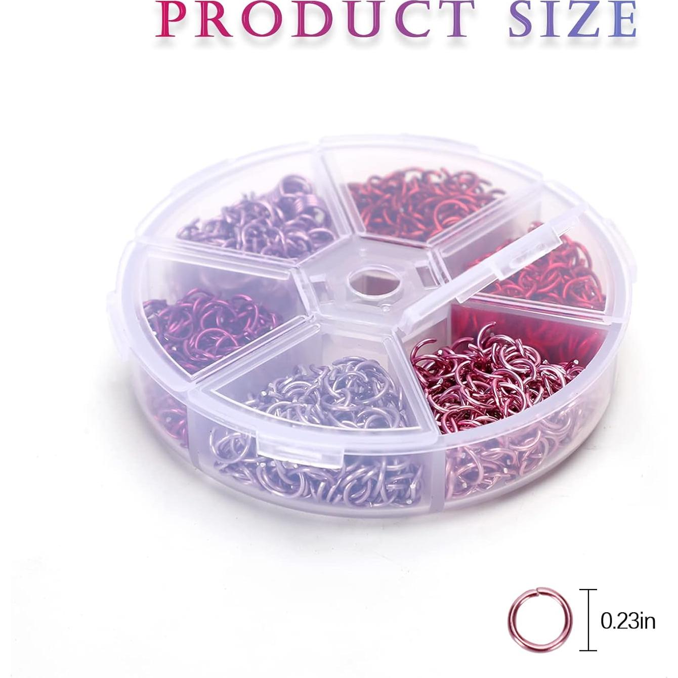 Set 1080 Anillas Abiertas de Metal Hetenoyo 6mm Rosa