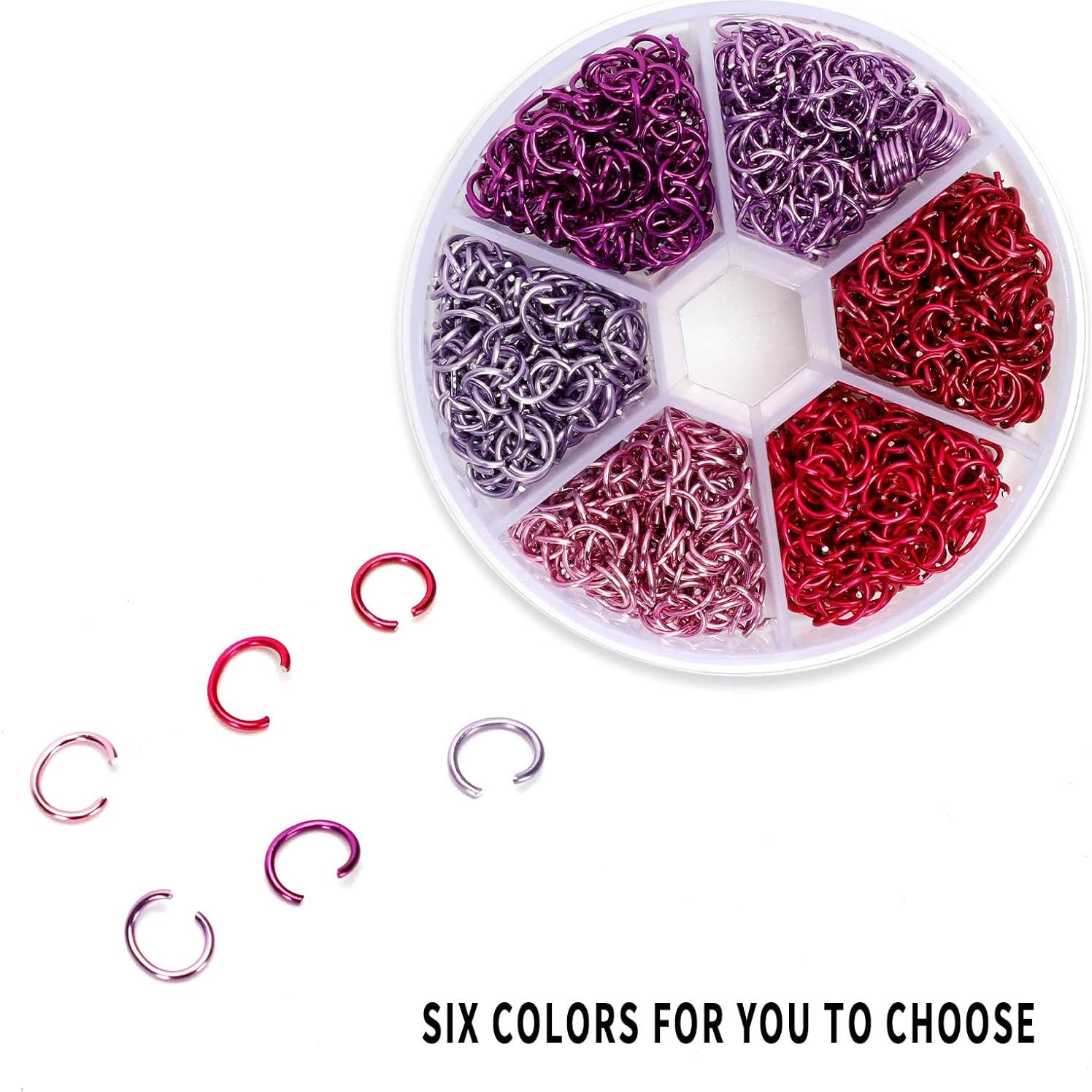 Set 1080 Anillas Abiertas de Metal Hetenoyo 6mm Rosa