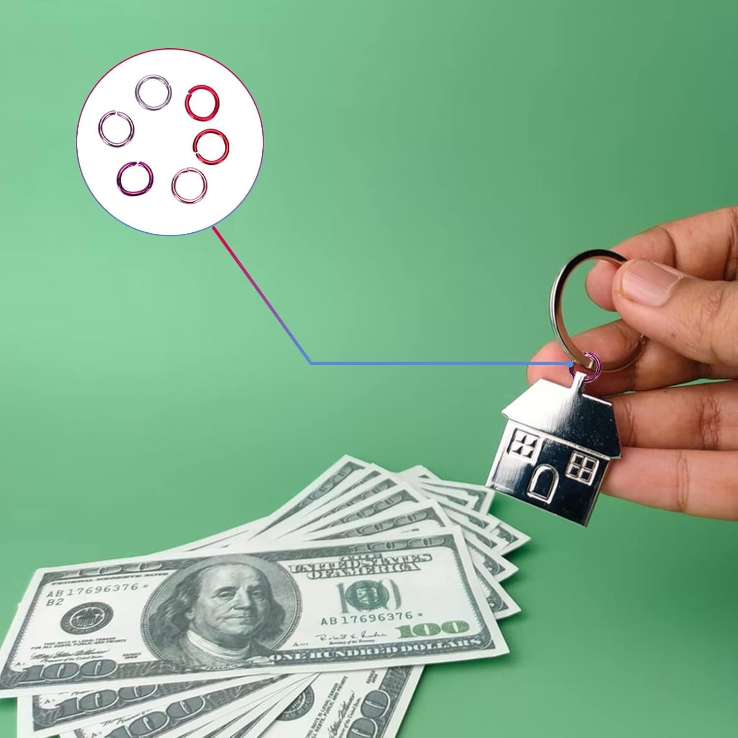 Set 1080 Anillas Abiertas de Metal Hetenoyo 6mm Rosa