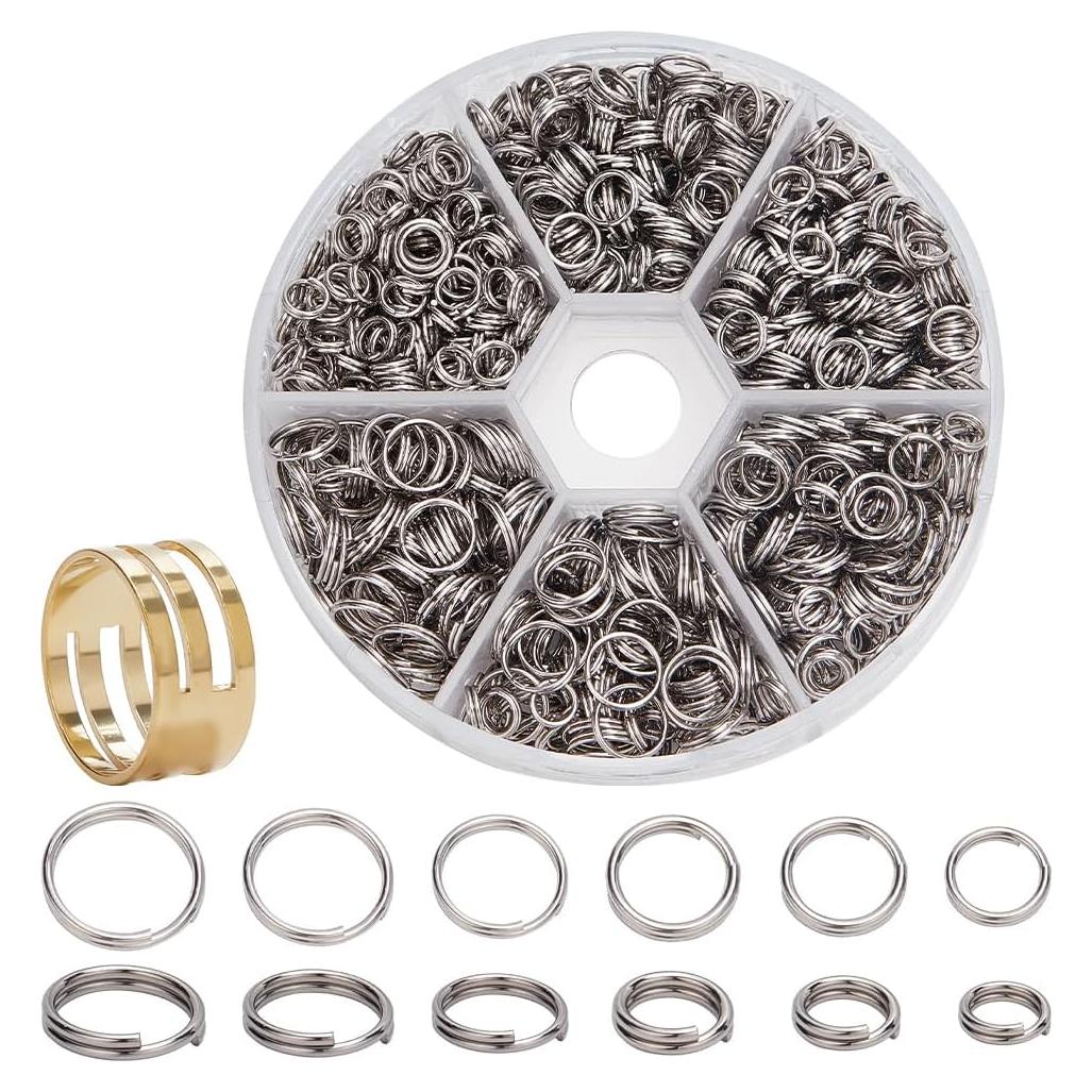 Anillos Divididos de Acero Inoxidable PH PandaHall 1120 Pcs 5-8mm