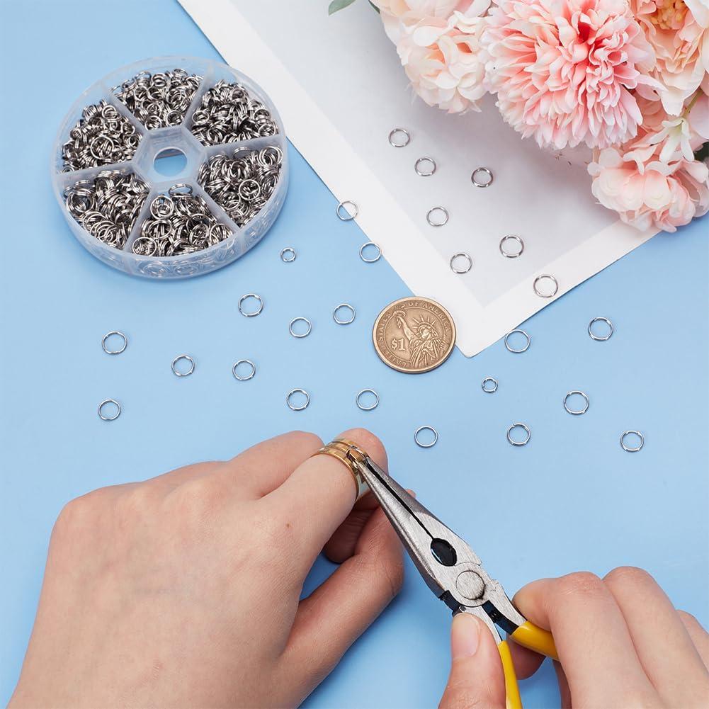 Anillos Divididos de Acero Inoxidable PH PandaHall 1120 Pcs 5-8mm