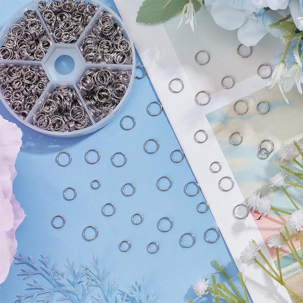 Anillos Divididos de Acero Inoxidable PH PandaHall 1120 Pcs 5-8mm