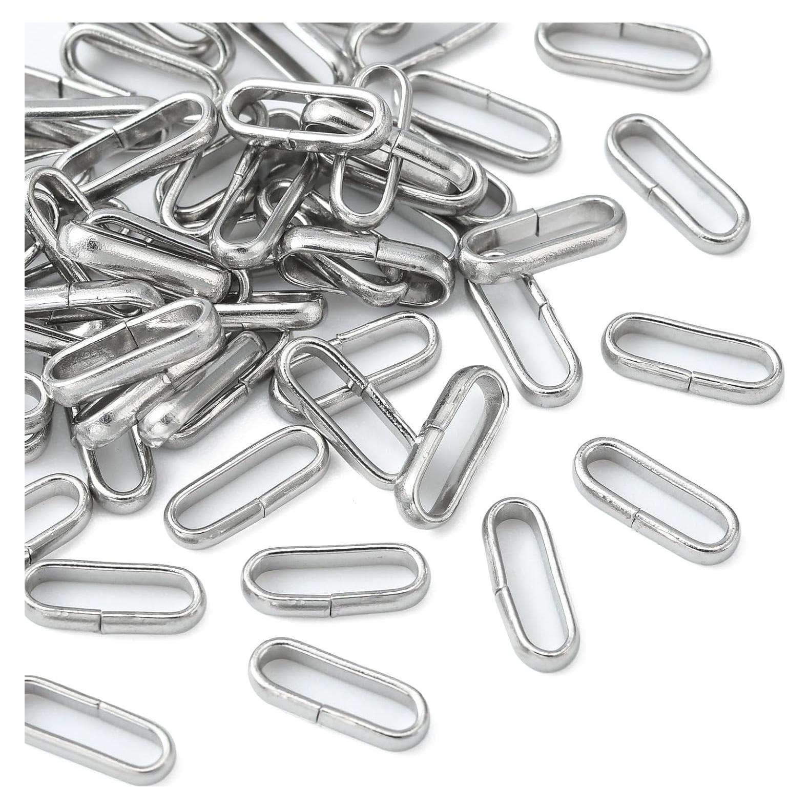 Anillos Abiertos de Acero Inoxidable LiQunSweet 60 Pcs 10x3.5mm