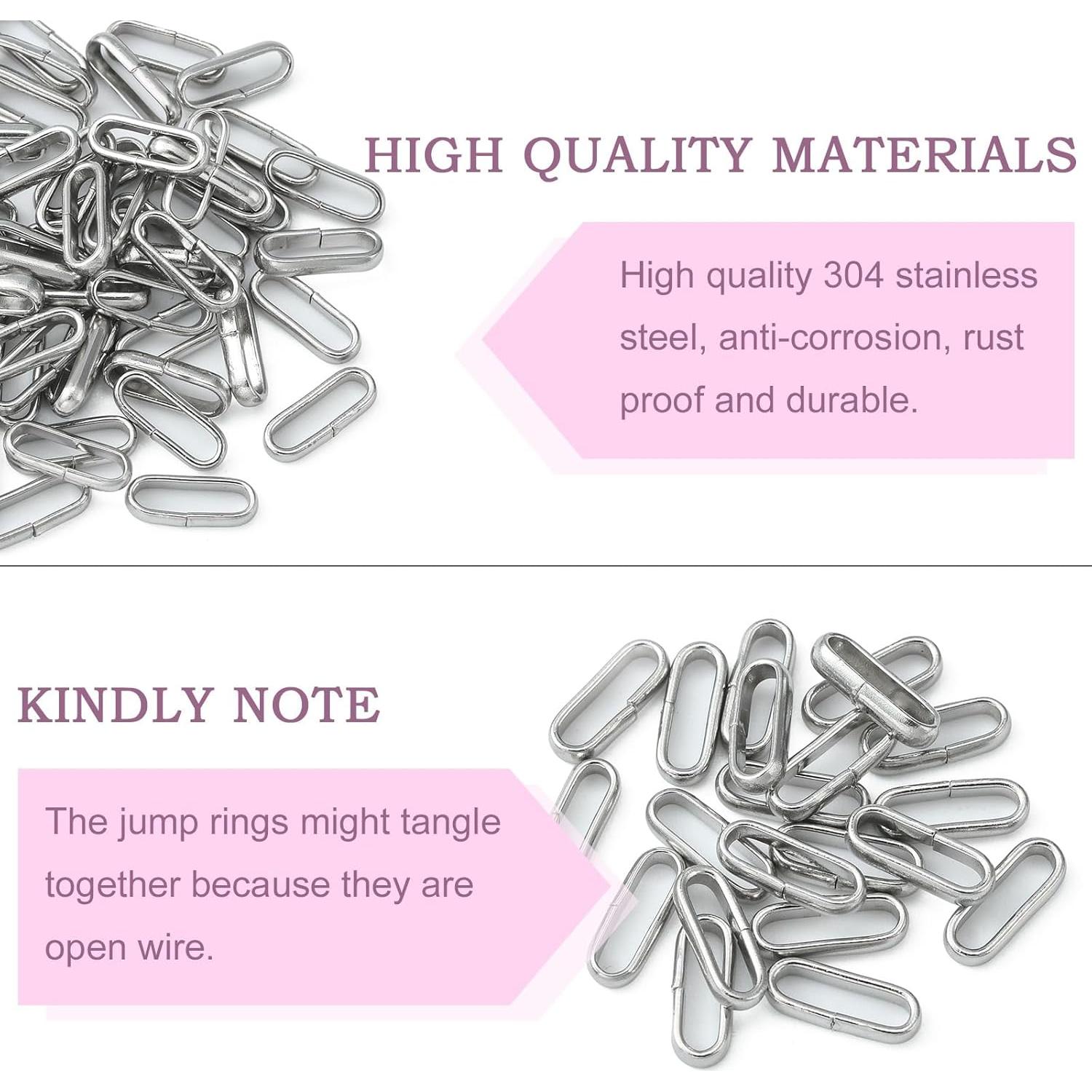 Anillos Abiertos de Acero Inoxidable LiQunSweet 60 Pcs 10x3.5mm