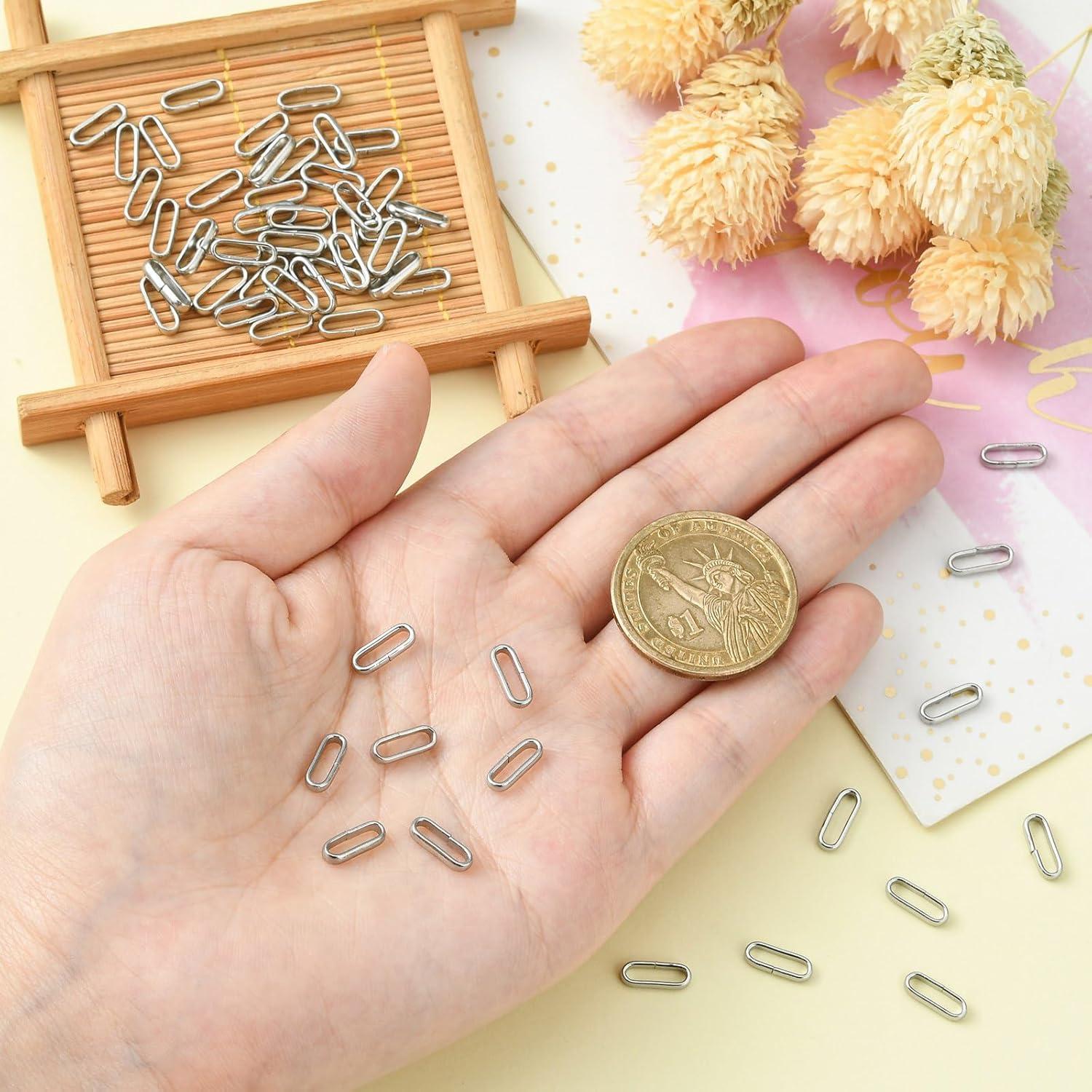 Anillos Abiertos de Acero Inoxidable LiQunSweet 60 Pcs 10x3.5mm