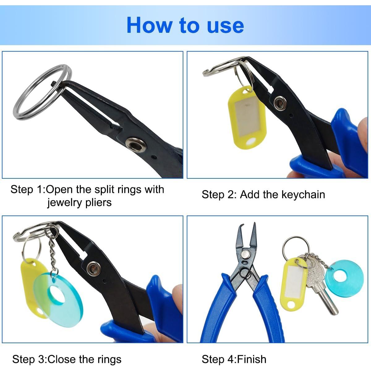 Kit de Alicates de Joyería lyfLux con 500 Anillos 6mm