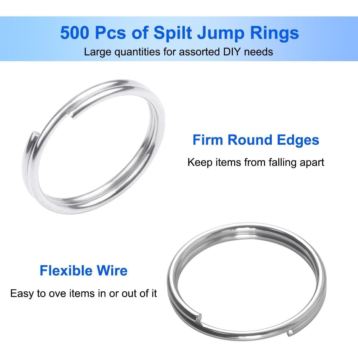 Kit de Alicates de Joyería lyfLux con 500 Anillos 6mm