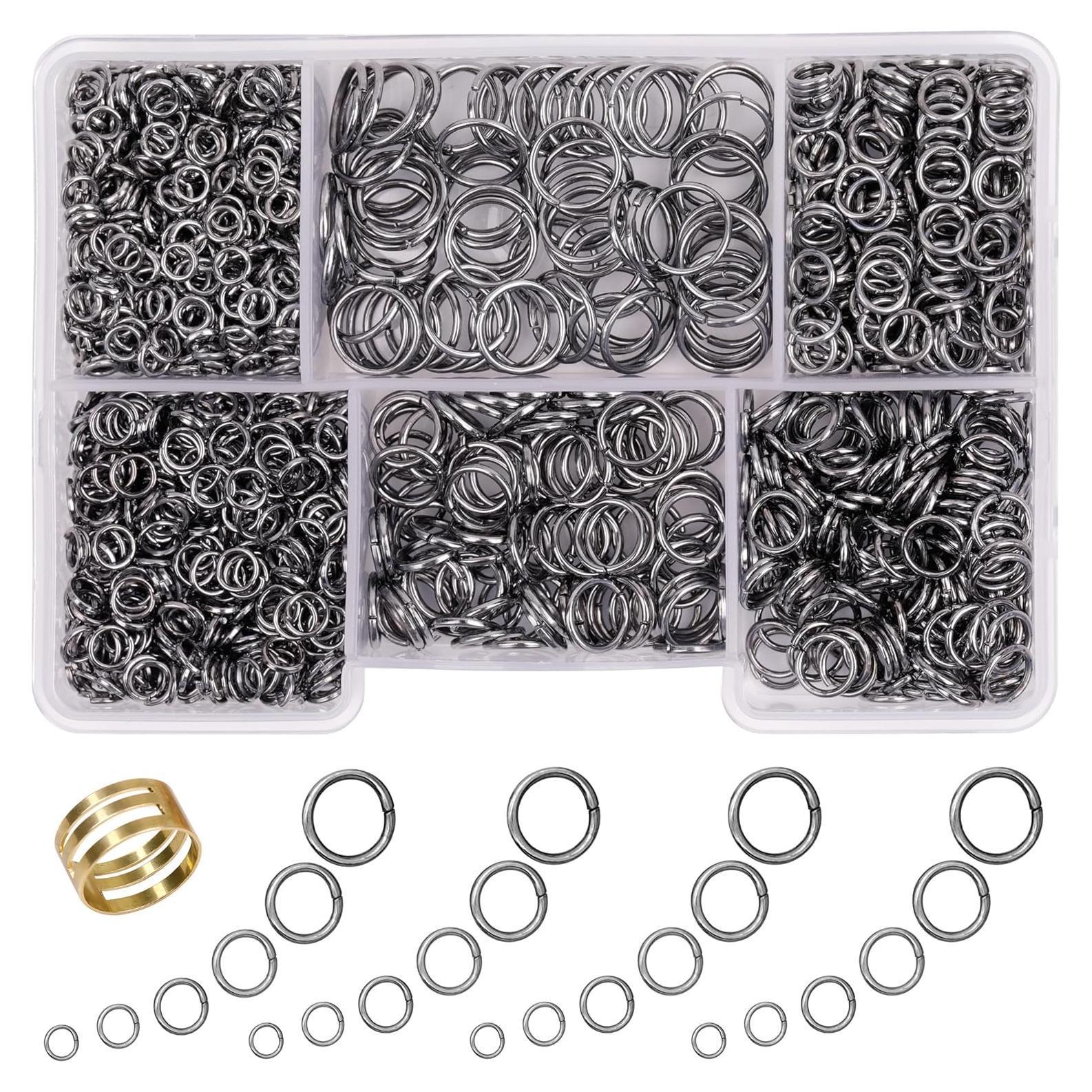 Anillas de Salto Abiertas GMMA 1400 Pcs 6 Tamaños Acero Inoxidable