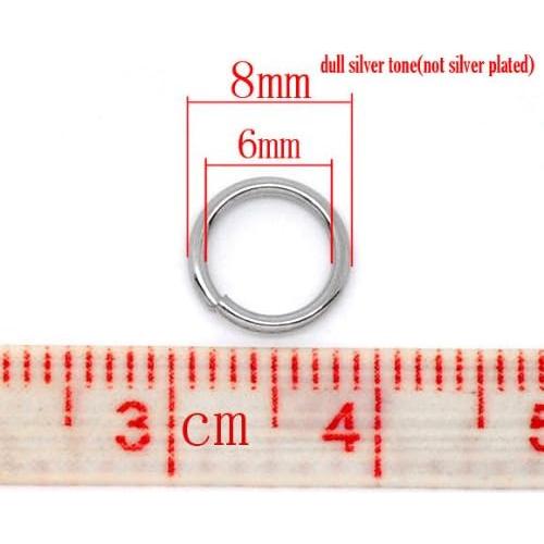 500 Anillas de Salto Acero Inoxidable 304 8mm 18 Calibre