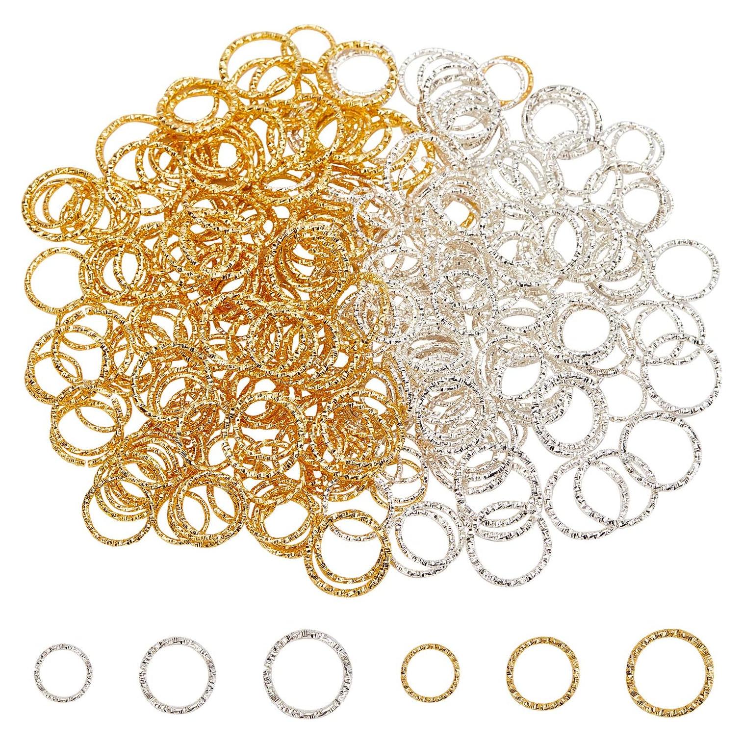 Anillas Abiertas Retorcidas PH PandaHall 300pcs Doradas Plateadas