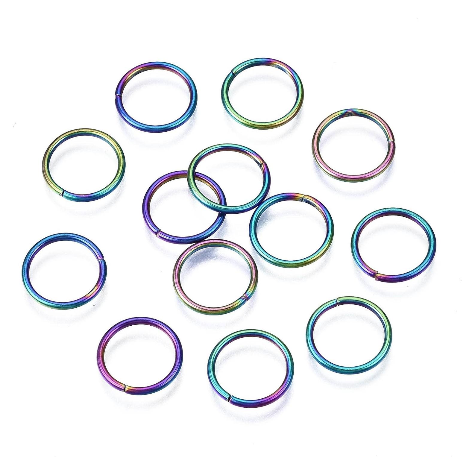 Anillas de Salto Abiertas KISSITTY 20pcs Acero Inoxidable 12mm