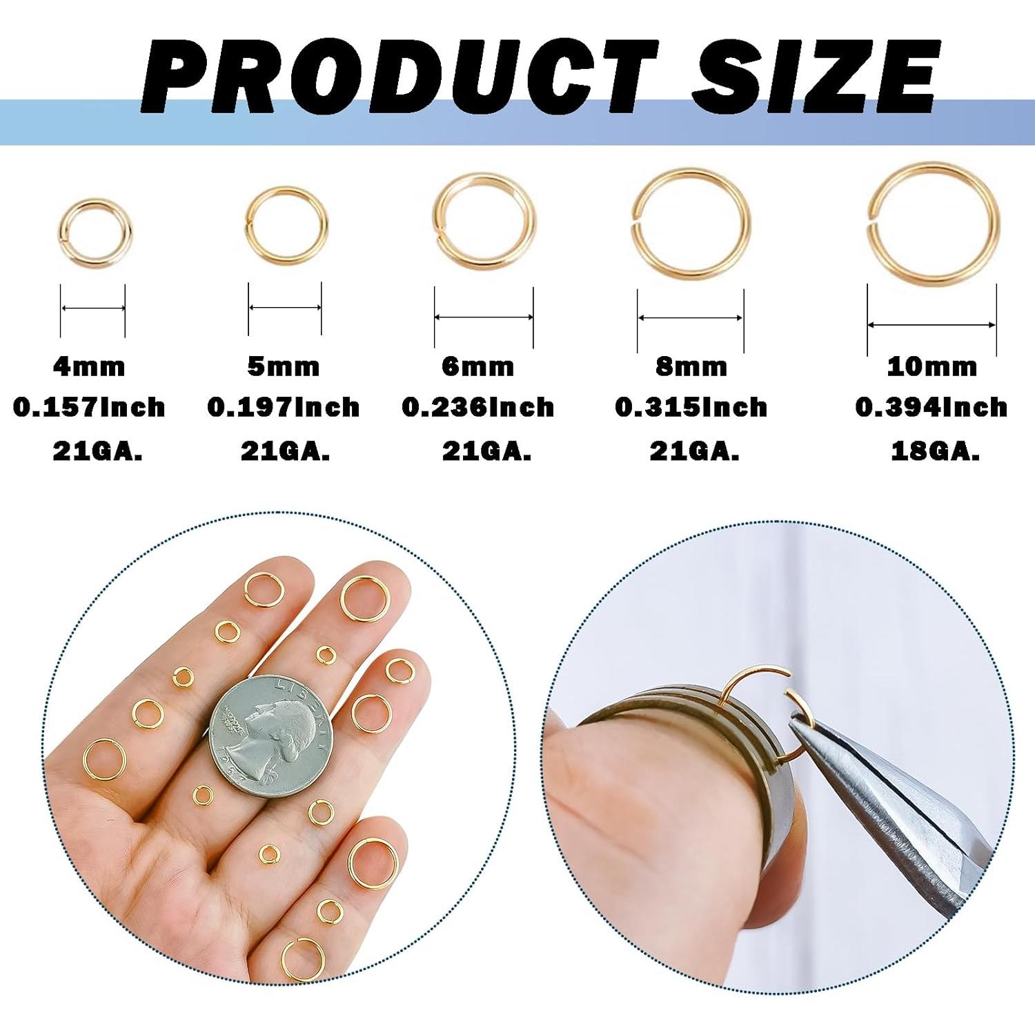 Anillas de Salto Abiertas CREATZONE 8mm Baño de Oro 18K 400pcs